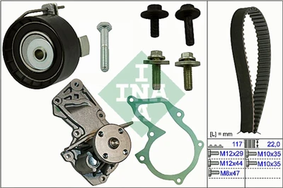KIT DISTRIBUCION CON BOMBA AGUA FORD FIESTA TiVCT 4L 1.6 LTS 2011-2014 FIESTA 4L 1.6 LTS 2017-2019 FIESTA IKON 4L 1.6 LTS 2012-2015 FIGO 4L 1.5 LTS 2016-2019 VOLVO C30 4L 1.6 LTS 2011-2012 DOHC 16 VALVULAS