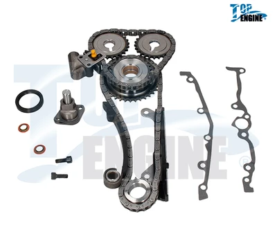 KIT DISTRIBUCION NISSAN TSURU III 4L 1.6 LTS 1992-2017 SENTRA B14 4L 1.8 LTS 1996-2000 CADENA GA16DE 16 VALVULAS GUIA METAL SET 12 PZ CHINA CAJA BLANCA