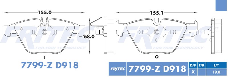 BALATA DISCO DELANTERA BMW 1 SERIES M 2011 BMW 323I 2007-2011 BMW 328I 2013 BMW 335D 2009-2011 BMW 335I 2007-2013 =D918