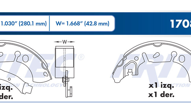 BALATA TAMBOR TRASERA NISSAN SENTRA 2013-2016 =S1046