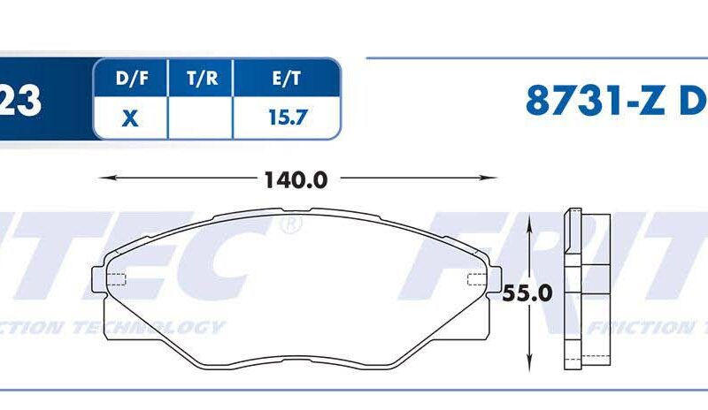 BALATA DISCO DELANTERA TOYOTA TRUCK HILUX 2012-2015 =D1523