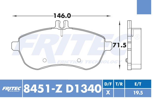 BALATA DISCO DELANTERA MERCEDES BENZ C200 CGI 2010-2012 MERCEDES BENZ C200 KOMPRESSOR 2010 MERCEDES BENZ C250 2010-2014 =D1340