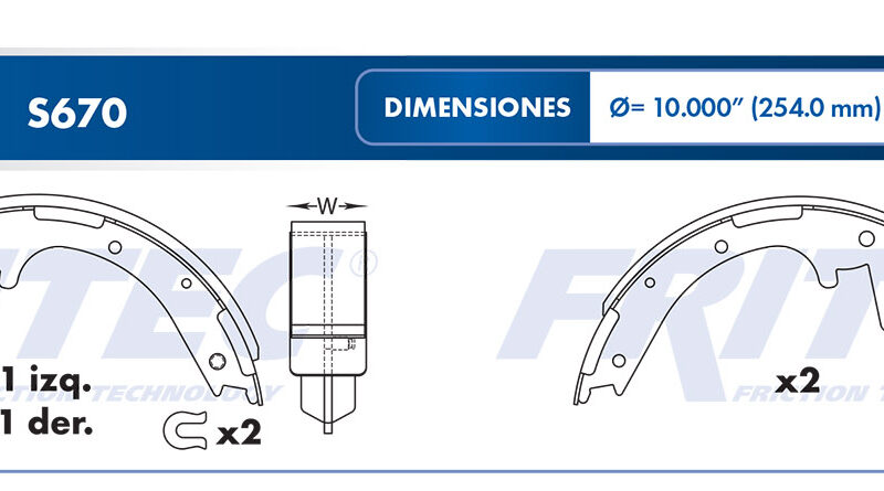BALATA TAMBOR TRASERA JEEP LIBERTY 2002-2002 CHEROKEE 1991-1996 GRAND CHEROKEE 1993-1994 =S670