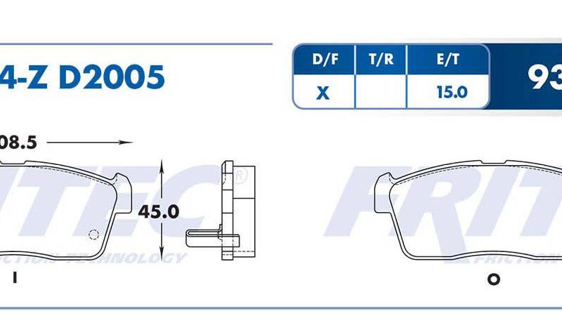 BALATA DISCO DELANTERA SUZUKI IGNIS GL 4L 1.2 LTS 2017-2023 IGNIS GL+ 4L 1.2 LTS 2022 IGNIS GLE 4L 1.2 LTS 2022 IGNIS GLE+ 4L 1.2 LTS 2022 IGNIS GLS+ 4L 1.2 LTS 2023 SUZUKI TRUCK CARRY 1300 CC 2002-2004 ANTES: SPC-775X-Z F205