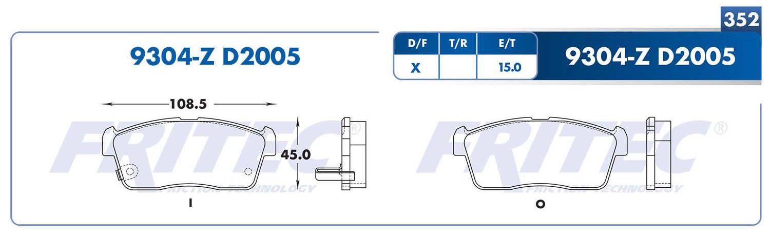 BALATA DISCO DELANTERA SUZUKI IGNIS GL 4L 1.2 LTS 2017-2023 IGNIS GL+ 4L 1.2 LTS 2022 IGNIS GLE 4L 1.2 LTS 2022 IGNIS GLE+ 4L 1.2 LTS 2022 IGNIS GLS+ 4L 1.2 LTS 2023 SUZUKI TRUCK CARRY 1300 CC 2002-2004 ANTES: SPC-775X-Z F205