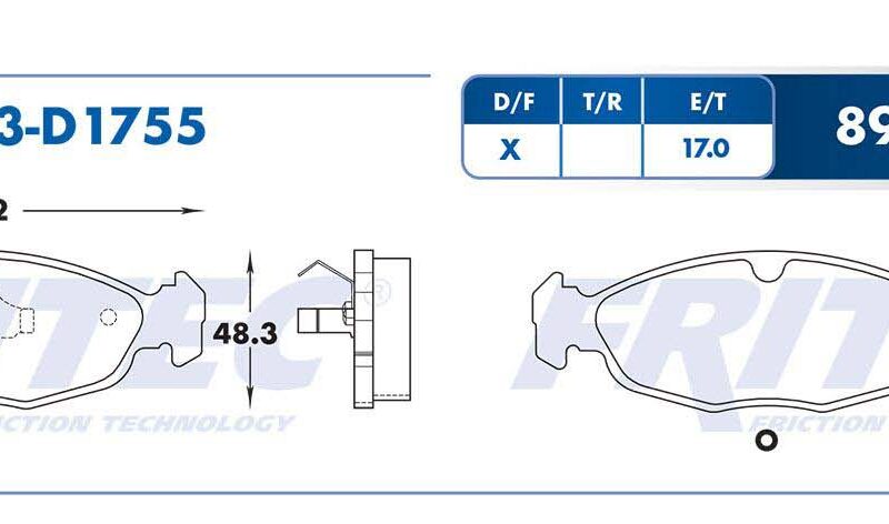 BALATA DISCO DELANTERA CHEVROLET CHEVY 1994-2010 ANTES: M-72X1-Z F038 =D1755