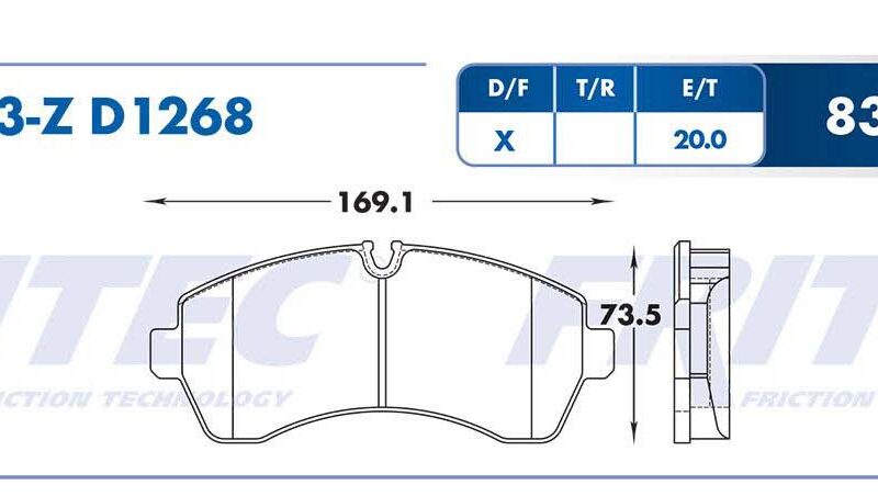 BALATA DISCO DELANTERA VOLKSWAGEN TRUCK CRAFTER 2008-2012 2WD DODGE TRUCK SPRINTER 3500 2007-2009 =D1268