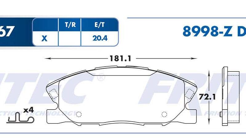 BALATA DISCO DELANTERA DODGE CHARGER 2014-2016 POLICE =D1767