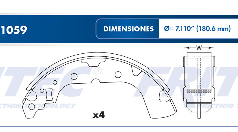 BALATA TAMBOR TRASERA MITSUBISHI MIRAGE 2014-2016 =S1059