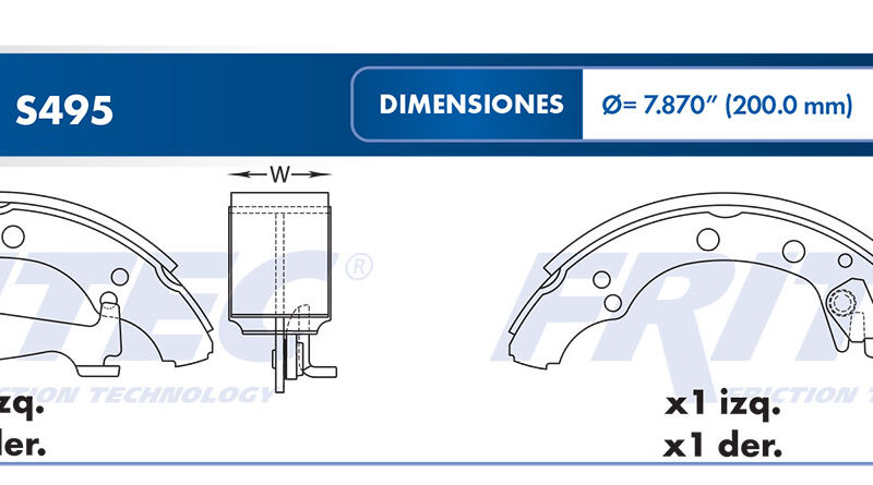 BALATA TAMBOR TRASERA VOLKSWAGEN POINTER PICK UP 1999-2010 =BS495