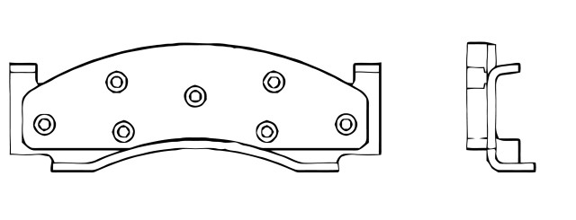 BALATA DISCO DELANTERA CHEVROLET TRUCK MICROBUS 1990-1997 DODGE TRUCK D150 1988-1990 D250 1990 RAM CHARGER 1990 =D269
