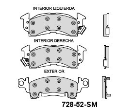 BALATA DISCO DELANTERA CHEVROLET TRUCK ASTRO 2000-2002 BLAZER 1990-1991 C10 1980-1987 GMC TRUCK G1500 1992-1993 =D52