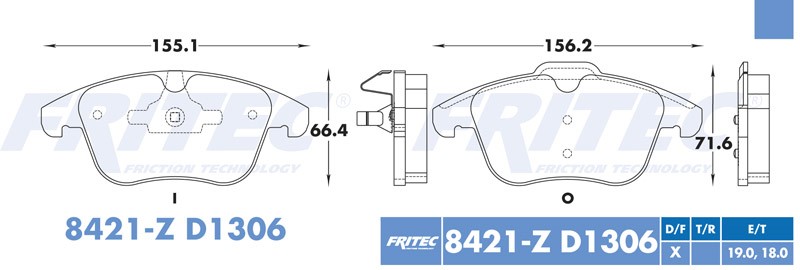 BALATA DISCO DELANTERA MG GT 2022-2023 MG TRUCK HS 2021-2024 RX5 4L 1.5 LTS 2024 LAND ROVER LR2 2008-2015 RANGE ROVER EVOQUE 2012-2015 VOLVO S60 2011-2016 VOLVO S80 2007-2016 VOLVO XC70 2008-2016 =D1306