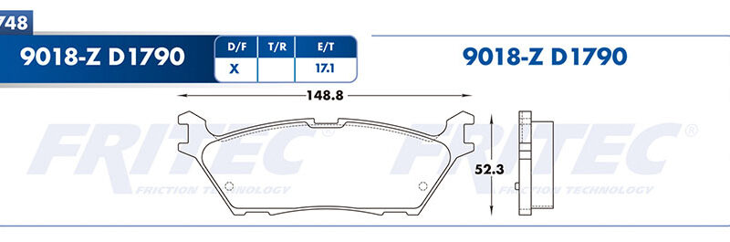BALATA DISCO TRASERA FORD TRUCK F-150 2015-2016 CON FRENO DE ESTACIONAMIENTO ELECTRONICO =D1790