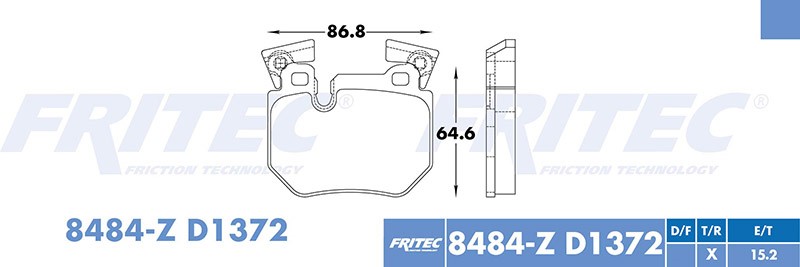 BALATA DISCO TRASERA BMW 135I 2008-2013 BMW 135IS 2008-2013 =D1372
