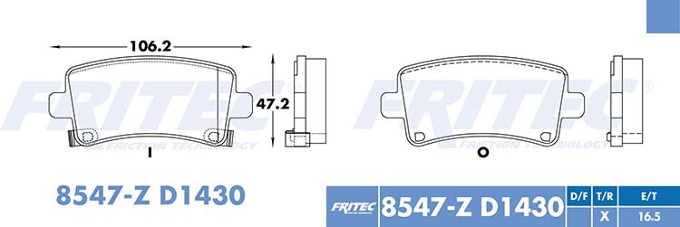 BALATA DISCO TRASERA CHEVROLET MALIBU 2013-2017 BUICK REGAL 2013-2017 BUICK LACROSSE 2010-2017 =D1430