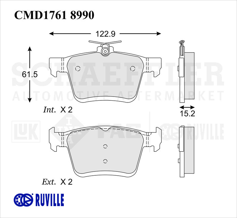 BALATA DISCO TRASERA VOLKSWAGEN JETTA CONFORTLINE 4L 1.4 LTS 2019-2022 JETTA EXCLINE 4L 1.4 LTS 2019-2021 JETTA GLI 4L 2.0 LTS 2019-2021 JETTA GLI 35TH ANNIVERSARY EDITION 4L 2.0 LTS 2019 JETTA GLI AUTOBAHN 4L 2.0 LTS 2019-2021 MG ZS 2021-2024 =D1761