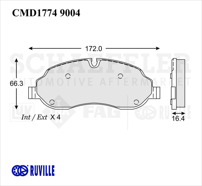 BALATA DISCO DELANTERA FORD TRUCK TRANSIT 2014-2023 TRANSIT CUSTOM 2014-2022 =D1774