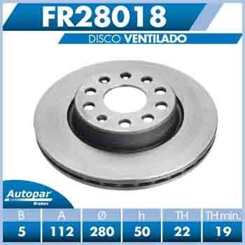DISCO VENTILADO DELANTERO VOLKSWAGEN JETTA 2011-2019 SEAT TRUCK ALTEA 2005-2012