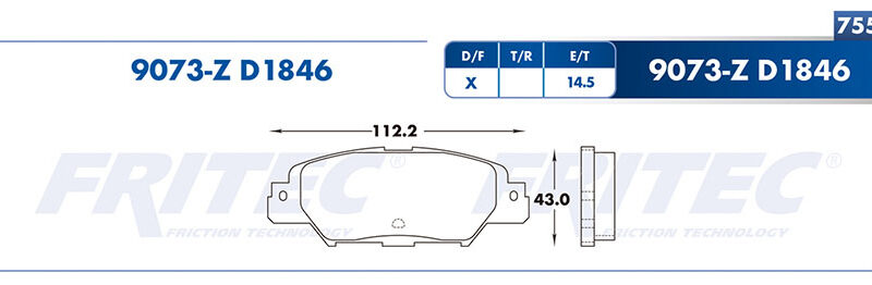 BALATA DISCO TRASERA MAZDA TRUCK CX-5 100TH ANNIVERSARY 4L 2.5 LTS 2021 CX-5 S 4L 2.5 LTS 2022-2023 CX-5 S CARBON EDITION 4L 2.5 LTS 2022-2023 CX-5 SIGNATURE 4L 2.5 LTS 2022-2023 TURBO D1846