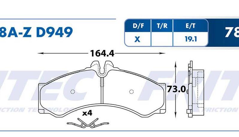 BALATA DISCO DELANTERA MERCEDES BENZ TRUCK SPRINTER 2500 V8 5.0 LTS 2002-2004 =D949