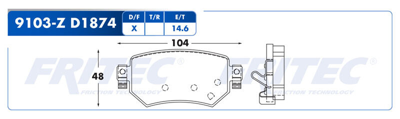 BALATA DISCO TRASERA MAZDA 6 4L 1.5 LTS 2016-2019 =D1874