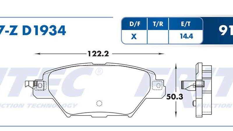 BALATA DISCO TRASERA MAZDA TRUCK CX-9 100TH ANNIVERSARY EDITION 4L 2.5 LTS 2021 CX-9 CARBON EDITION 4L 2.5 LTS 2021-2023 CX-9 GRAND TOURING 4L 2.5 LTS 2016-2023 CX-9 GS 4L 2.5 LTS 2016-2023