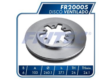 DISCO VENTILADO DELANTERO NISSAN TRUCK PICK UP D21 1986-1994 URVAN 2000-2001 NP300 2009-2019
