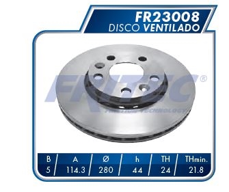 DISCO VENTILADO DELANTERO NISSAN SENTRA 2020-2023 RENAULT TRUCK OROCH 2019 RENAULT TRUCK DUSTER 2013-2020 NISSAN TRUCK KICKS 2021