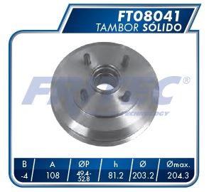 TAMBOR FRENOS TRASERO FORD FIESTA 2000-2016 FOCUS 2000-2009 FORD TRUCK ECOSPORT 2004-2016 COURIER 2001-2012