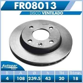 DISCO VENTILADO DELANTERO FORD FIESTA 2000-2010 FIESTA IKON 2002-2015 KA 2001-2008 FORD TRUCK COURIER 2001-2012 DELANTERO