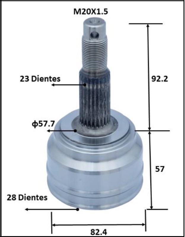 JUNTA HOMOCINETICA DODGE NEON 4L 2.0 LTS 1995-1999 LADO RUEDA TRANSMISION MANUAL