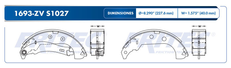 BALATA TAMBOR TRASERA FIAT PALIO ADVENTURE 4L 1.6 LTS 2004-2005 PALIO BASE 4L 1.6 LTS 2004 PALIO BASE 4L 1.6 LTS 2014 PALIO BASE 4L 1.8 LTS 2005 RAM PROMASTER RAPID BASE 4L 1.4 LTS 2017-2020 =S1027