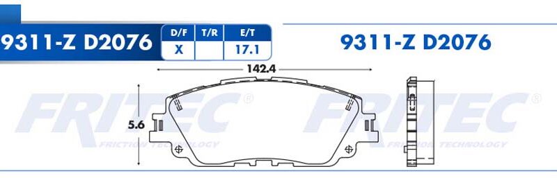 BALATA DISCO DELANTERA TOYOTA CAMRY 4L 2.5 LTS 2018-2019 =D2076
