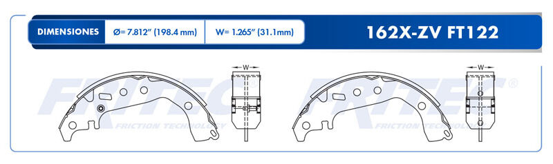 BALATA TAMBOR TRASERA TOYOTA YARIS 4L 1.5 LTS 2017-2020