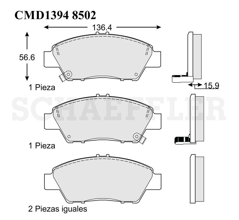 BALATA DISCO DELANTERA HONDA CITY 4L 1.5 LTS 2014-2023 FIT 4L 1.5 LTS 2015-2020 CR-Z 4L 1.5 LTS 2013-2015
