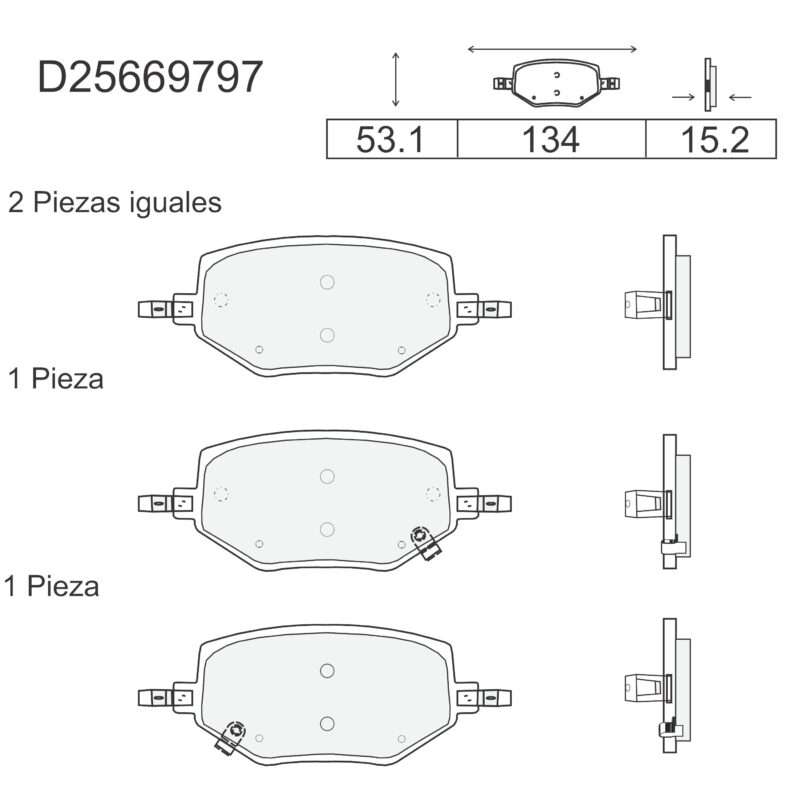 BALATA DISCO DELANTERA CHEVROLET TRUCK TORNADO VAN 2023-2025 PLATAFORMA N400