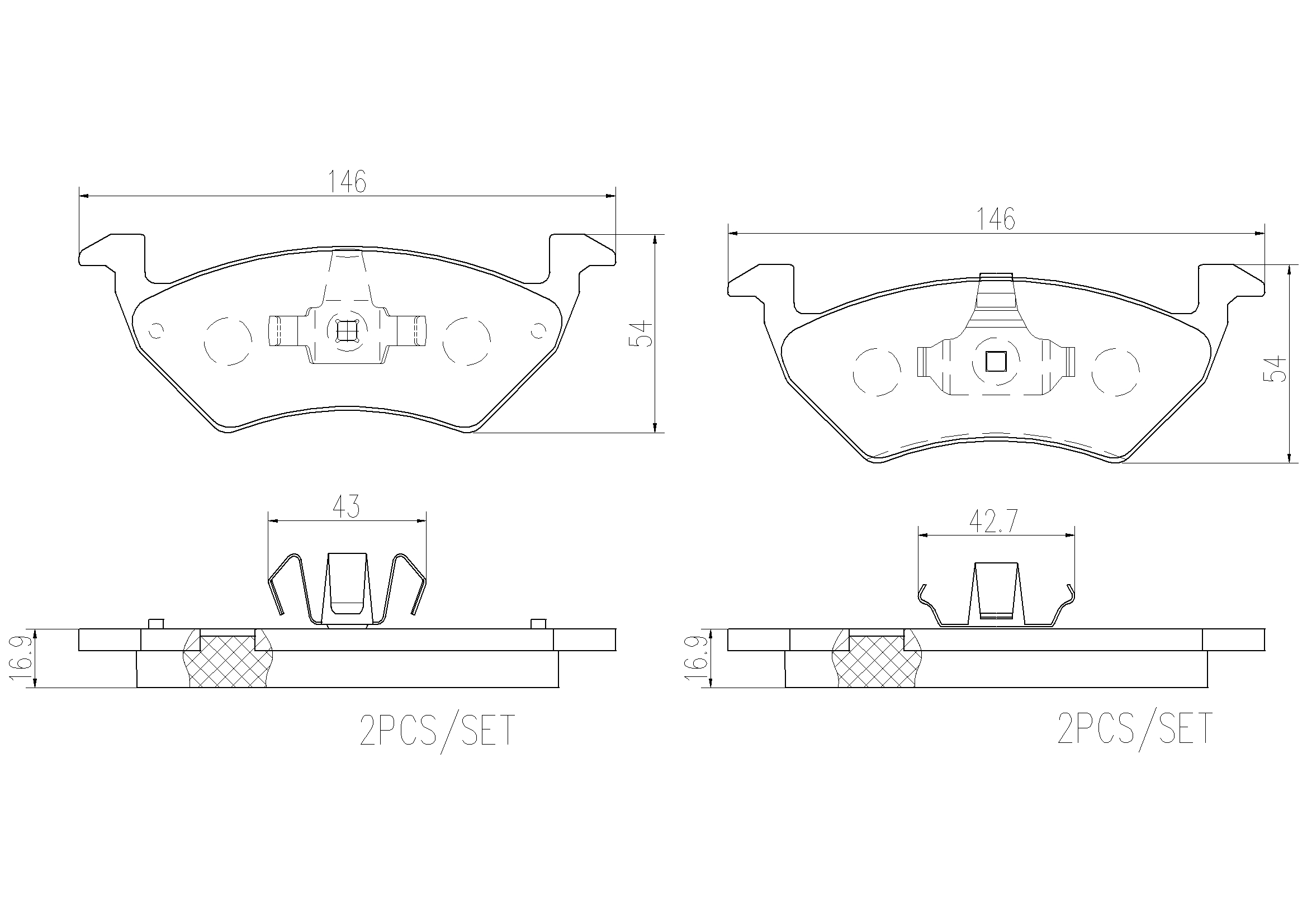 BALATA DISCO CERAMICA DELANTERA VOLKSWAGEN GOL BASE 2017 GOL COMFORTLINE 2012-2013 GOL COMFORTLINE 2017 VOLKSWAGEN TRUCK SAVEIRO BASE 2012-2016 SAVEIRO BASE 2019-2020 SAVEIRO CROSS 2015-2017 VOLKSWAGEN UP CONNECT 2018