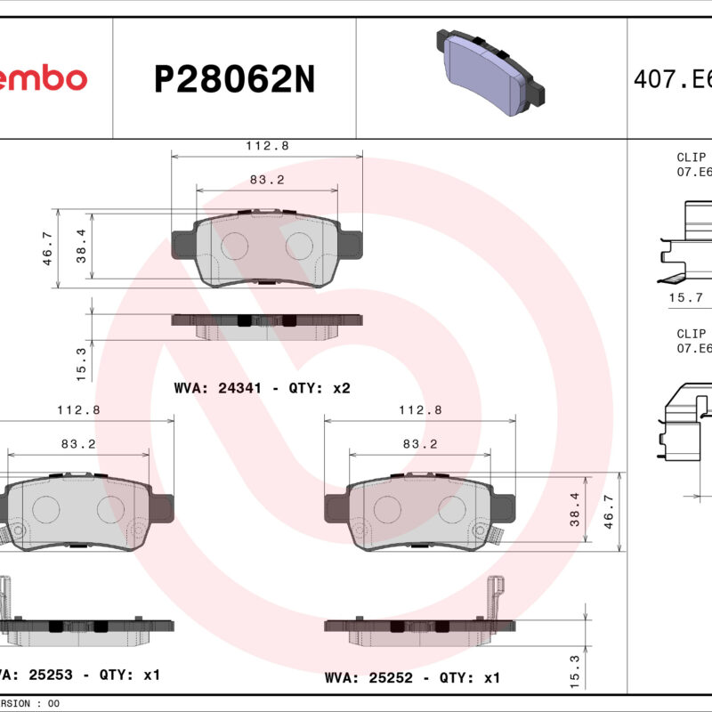 BALATA DISCO CERAMICA TRASERA HONDA TRUCK ODYSSEY DX 2008-2010 ODYSSEY EX 2005-2010 ODYSSEY EX-L 2005-2010 ODYSSEY LX 2005-2010 ODYSSEY NHL SE 2010 ODYSSEY TOURING 2005-2010