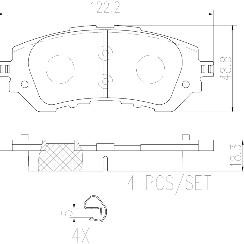 BALATA DISCO CERAMICA DELANTERA TOYOTA YARIS CORE 2017-2022 YARIS S 2018-2022 COMPROBAR EL DISEÑO ACTUALMENTE INSTALADO