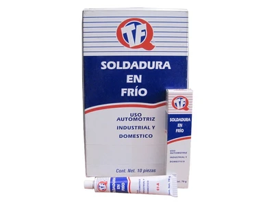 SOLDADURA FRIO TUBO 70G EXHIBIDOR 10 PIEZAS CAJA 50 PIEZAS