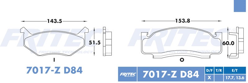 BALATA DISCO DELANTERA CHRYSLER CORDOBA 1980-1982 DART 1980-1982 LEBARON 1980-1981 DODGE DART K 1982 =D84