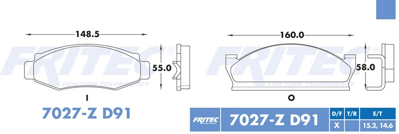 BALATA DISCO DELANTERA CHRYSLER SPIRIT 1979-81 FORD TRUCK F-100 1980-1982 MAVERICK 1974-2077 JEEP CJ5 1979-1981 =D91