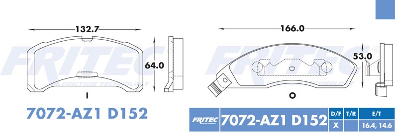 BALATA DISCO DELANTERA FORD COUGAR 1981-1983 MUSTANG 1982-1983 THUNDERBIRD 1980-1982 MERCURY CAPRI 1983 =D152