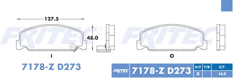 BALATA DISCO DELANTERA HONDA ACCORD 1984-1985 CIVIC 1988-2000 CIVIC DE SOL 1993-1997 CRX 1990-1991 =D273