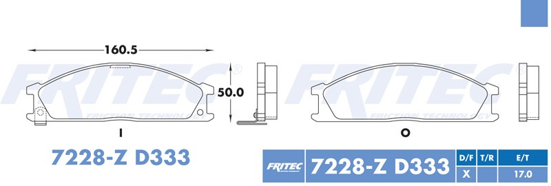 BALATA DISCO DELANTERA NISSAN TRUCK D21 PICK UP 1994-2015 D22 PICK UP 2008-2015 FRONTIER 1998-2004 =7228-D333