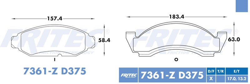 BALATA DISCO DELANTERA FORD TRUCK BRONCO 1987-1993 E-150 ECONOLINE 1986-1993 F-150 1986-1993 =D375