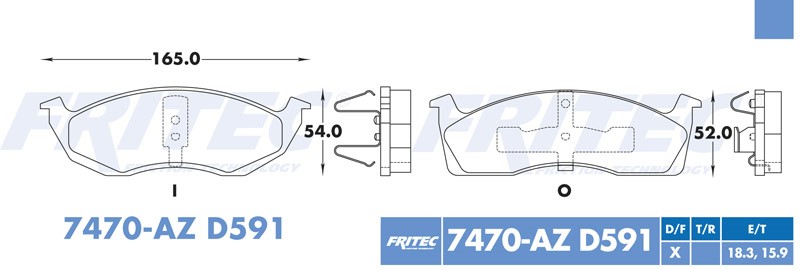 BALATA DISCO DELANTERA CHRYSLER TRUCK GRAND VOYAGER 1996-2003 VOYAGER 1996-2003 TOWN & COUNTRY 1996-2000 =D591