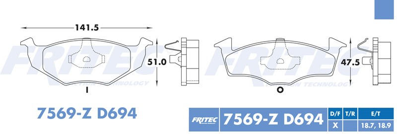 BALATA DISCO DELANTERA VOLKSWAGEN JETTA A3 1996 GOL 2009-2011 GOLF A3 1996-1998 VOLKSWAGEN TRUCK SAVEIRO 2010-2011 =D694