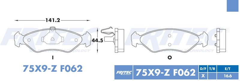 BALATA DISCO DELANTERA FORD FIESTA 4L 1.3 LTS 1998-2000 CHICO =F062E